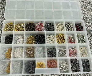 Large Lot Cupchains Rhinestone Crystal Glass Bead Chains · Silver · Gold · Clear